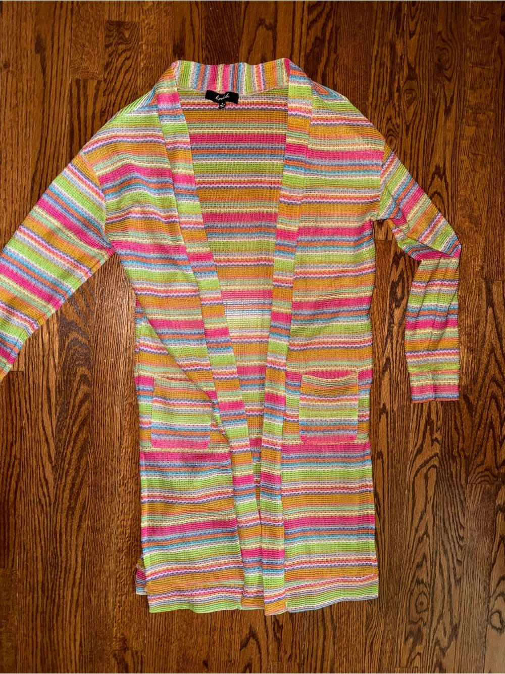 Striped Multicolor Open-Front Women's Cardigan Sweater